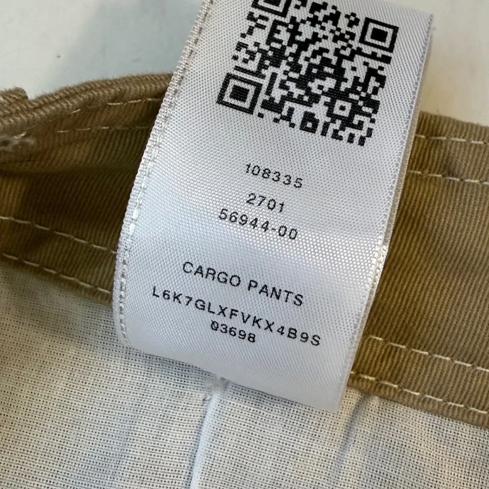 True Religion Men's 34 Beige Cargo Pants Baggy Relaxed Retro Neutral